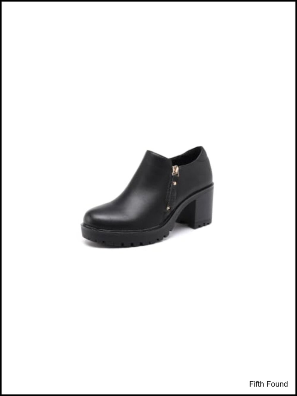 Womens Faux Leather Chunky Heel Ankle Boots Side Zip Platform Booties